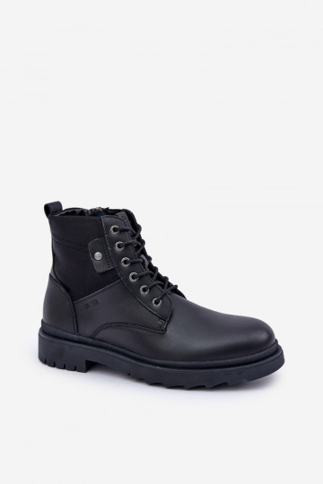 Bottines en cuir chaudes pour hommes Big Star OO174166 couleur noire