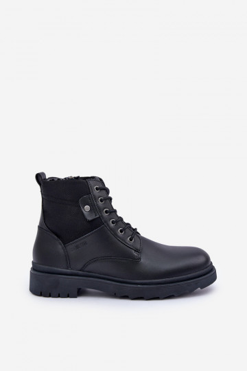 Bottines en cuir chaudes pour hommes Big Star OO174166 couleur noire 2