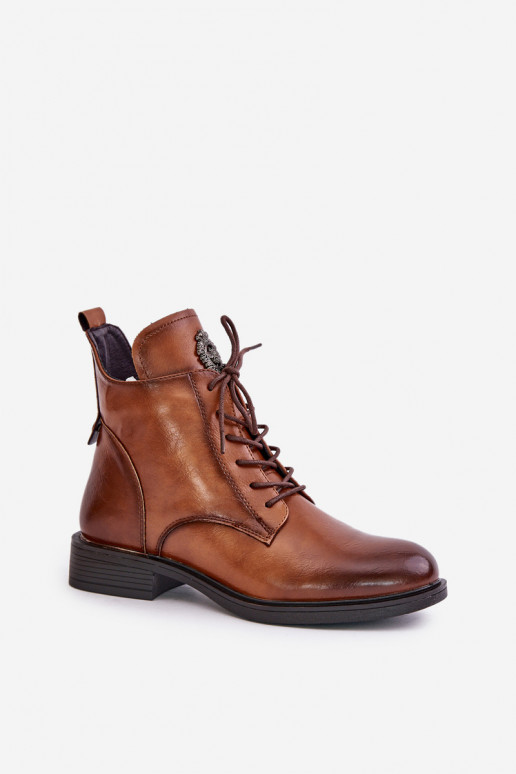 réchauffer Bottes avec des talons larges avec des ornements marron Leonise réchauffer Bottes avec des talons larges avec des ornements marron Leonise