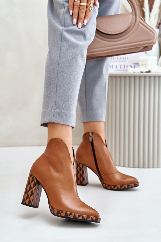 Peau Bottes avec des talons Laura Messi 2836 marron