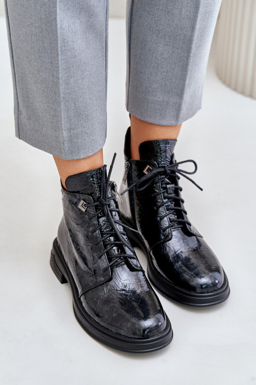 Peau avec effet vernis Bottes pour femmes réchauffer Au Château D&A LZ42-042 Noir et-couleur grise Peau avec effet vernis Bottes pour femmes réchauffer Au Château D&A LZ42-042 Noir et-couleur grise