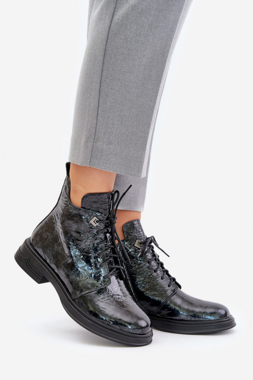 Peau avec effet vernis Bottes pour femmes réchauffer Au Château D&A LZ42-042 Noir et-couleur grise Peau avec effet vernis Bottes pour femmes réchauffer Au Château D&A LZ42-042 Noir et-couleur grise