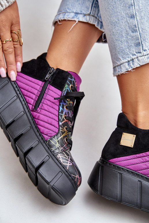 Peau Chaussures modèle baskets avec une plateforme Il fautciejka 06767-15 couleur rose Peau Chaussures modèle baskets avec une plateforme Il fautciejka 06767-15 couleur rose