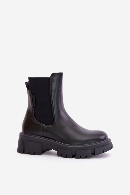 réchauffer Un modèle convaincant bottes élégantes en cuir écologique Big Star MM274071 couleur noire