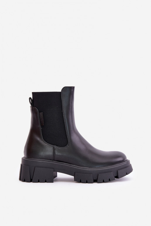 réchauffer Un modèle convaincant bottes élégantes en cuir écologique Big Star MM274071 couleur noire