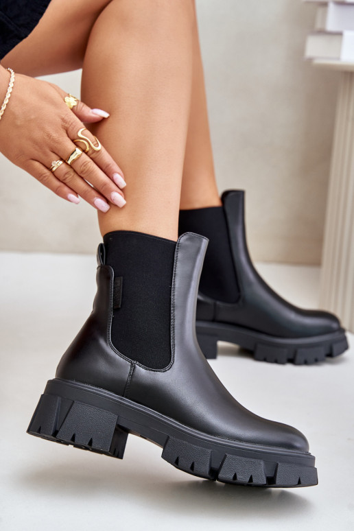 réchauffer Un modèle convaincant bottes élégantes en cuir écologique Big Star MM274071 couleur noire