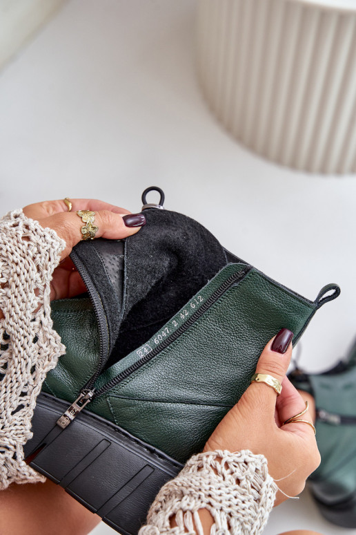 Zazoo 60472 Peau Bottes avec une plateforme I Koturnie couleur kaki