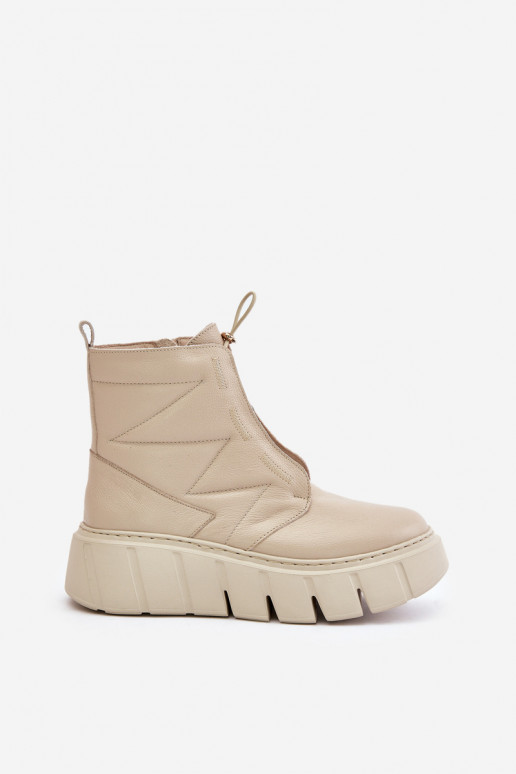 Zazoo 60472 Peau Bottes avec une plateforme I Koturnie beige Zazoo 60472 Peau Bottes avec une plateforme I Koturnie beige