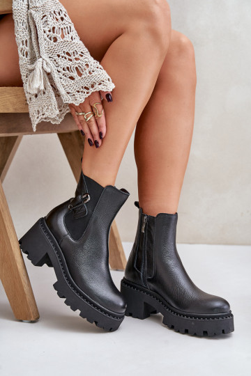 Zazoo 60490 Peau réchauffer Bottes avec des ornements couleur noire