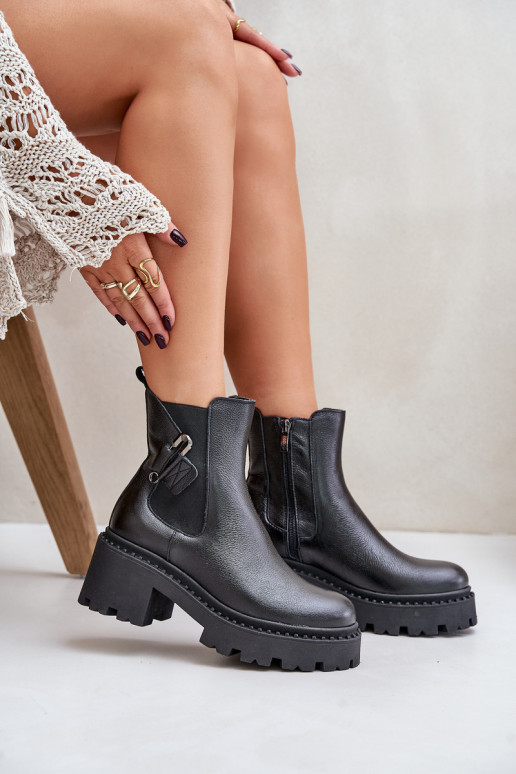 Zazoo 60490 Peau réchauffer Bottes avec des ornements couleur noire Zazoo 60490 Peau réchauffer Bottes avec des ornements couleur noire