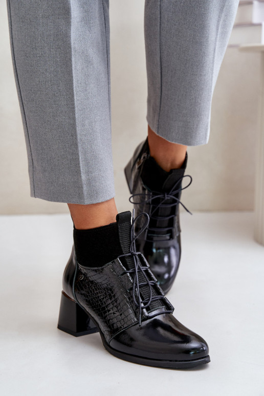 Zazoo 60503 Peau Bottes avec des talons réchauffer couleur noire Zazoo 60503 Peau Bottes avec des talons réchauffer couleur noire