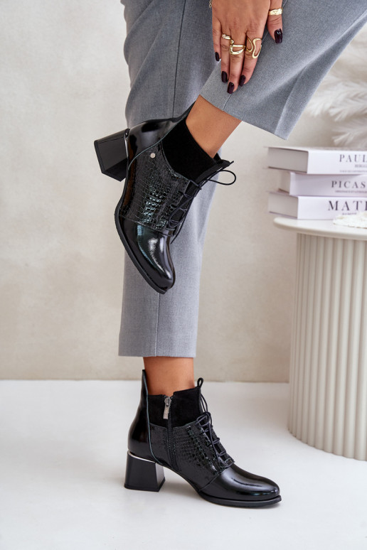 Zazoo 60503 Peau Bottes avec des talons réchauffer couleur noire Zazoo 60503 Peau Bottes avec des talons réchauffer couleur noire