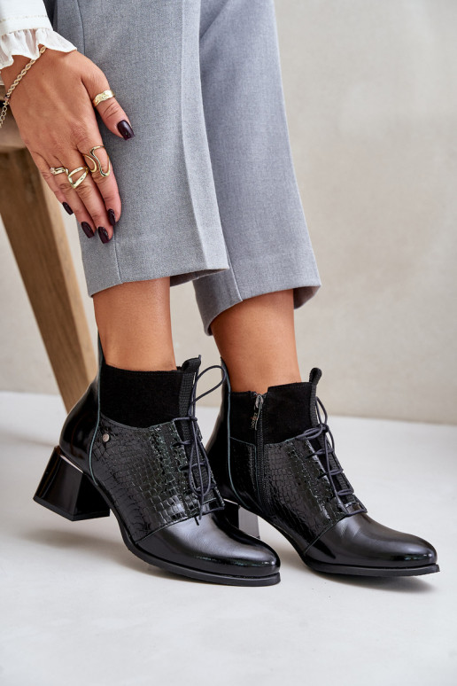 Zazoo 60503 Peau Bottes avec des talons réchauffer couleur noire Zazoo 60503 Peau Bottes avec des talons réchauffer couleur noire