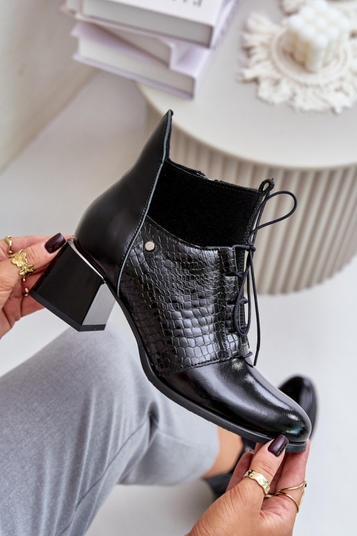 Zazoo 60503 Peau Bottes avec des talons réchauffer couleur noire Zazoo 60503 Peau Bottes avec des talons réchauffer couleur noire