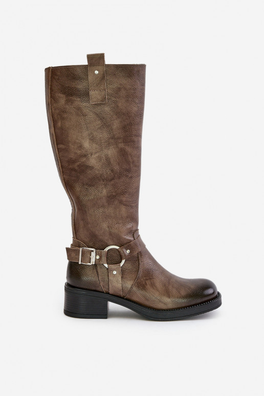 Zazoo 70141 Peau bottes pour femmes Contre la route marron