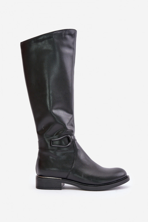 Zazoo 70140 Peau bottes pour femmes Contre la route réchauffer couleur noire Zazoo 70140 Peau bottes pour femmes Contre la route réchauffer couleur noire