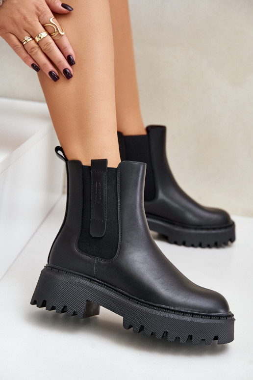 Peau réchauffer bottes élégantes Féminin Big Star OO274A386 couleur noire Peau réchauffer bottes élégantes Féminin Big Star OO274A386 couleur noire