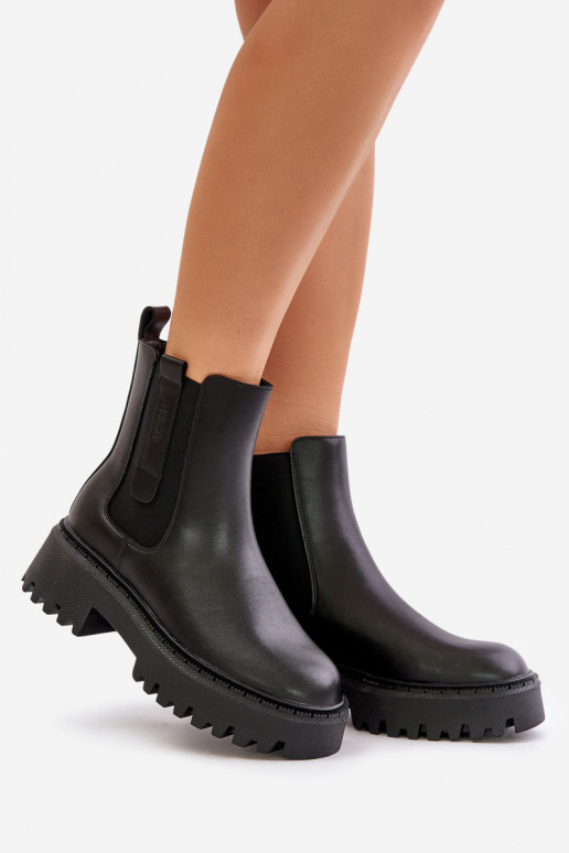 Peau réchauffer bottes élégantes Féminin Big Star OO274A386 couleur noire Peau réchauffer bottes élégantes Féminin Big Star OO274A386 couleur noire