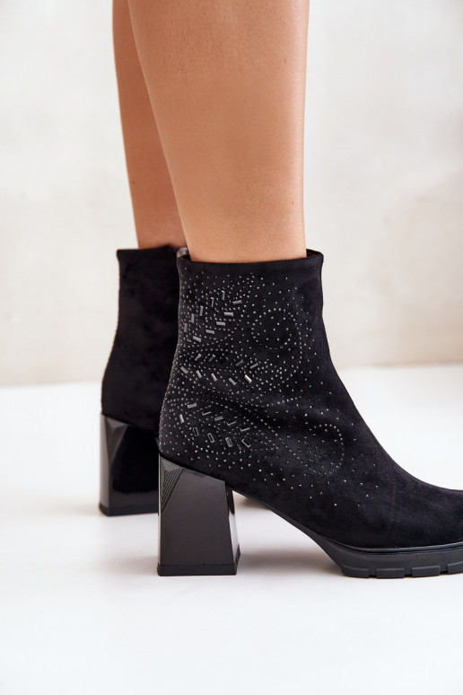 réchauffer Bottes pour femmes Avec décoration D&A MR880-130 couleur noire réchauffer Bottes pour femmes Avec décoration D&A MR880-130 couleur noire