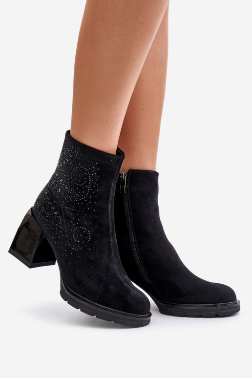 réchauffer Bottes pour femmes Avec décoration D&A MR880-130 couleur noire réchauffer Bottes pour femmes Avec décoration D&A MR880-130 couleur noire