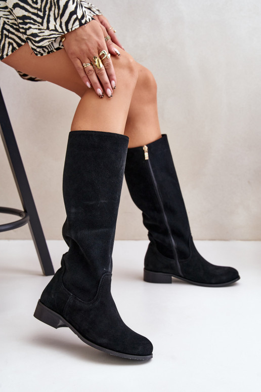 en daim bottes pour femmes Mi-mollet Au Château LeÀski 3616 couleur noire en daim bottes pour femmes Mi-mollet Au Château LeÀski 3616 couleur noire