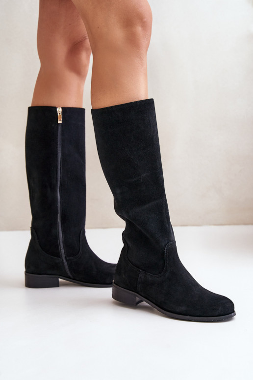 en daim bottes pour femmes Mi-mollet Au Château LeÀski 3616 couleur noire en daim bottes pour femmes Mi-mollet Au Château LeÀski 3616 couleur noire