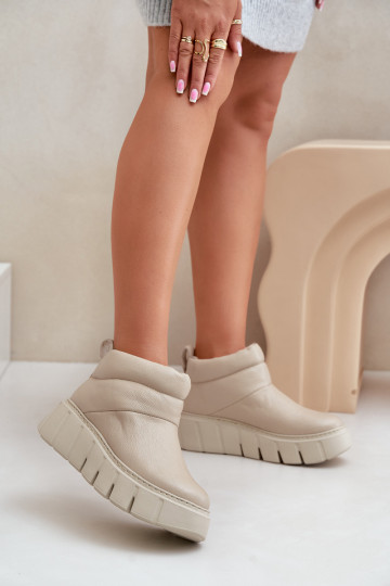 Zazoo 60470 Peau Bottes avec réchauffement de la laine avec une plateforme couleur ivoire