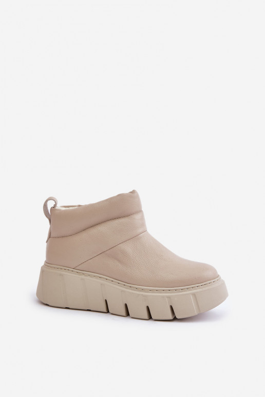 Zazoo 60470 Peau Bottes avec réchauffement de la laine avec une plateforme couleur ivoire