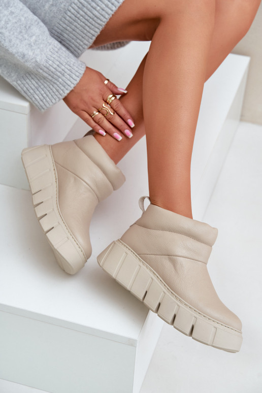 Zazoo 60470 Peau Bottes avec réchauffement de la laine avec une plateforme couleur ivoire