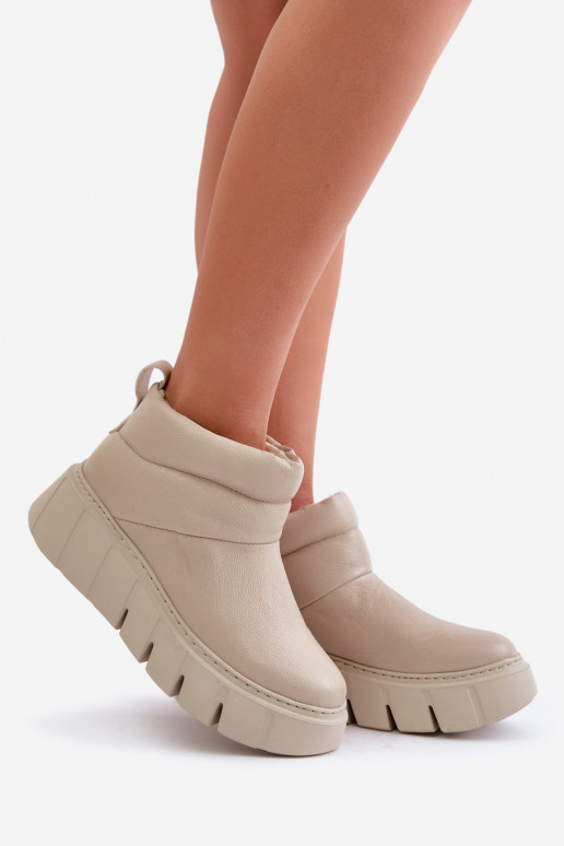 Zazoo 60470 Peau Bottes avec réchauffement de la laine avec une plateforme couleur ivoire