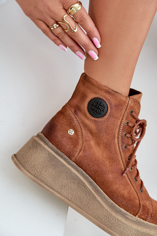 Chaussures en daim avec une plateforme Il fautciejka 06309-29 marron Chaussures en daim avec une plateforme Il fautciejka 06309-29 marron