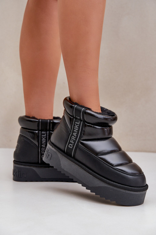 Faible Bottes de neige Sur une semelle épaisse D.Franklin DFSH371011 couleur noire Faible Bottes de neige Sur une semelle épaisse D.Franklin DFSH371011 couleur noire