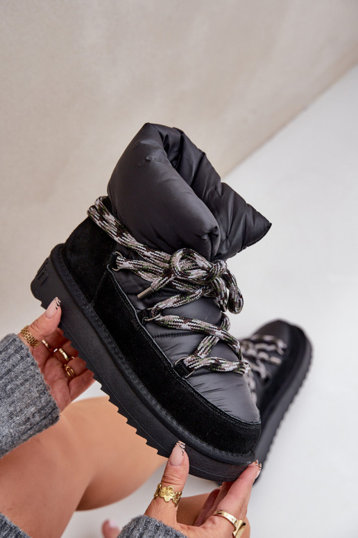 en daim Bottes de neige FémininGrubym Laçagem D.Franklin DFSH375003 couleur noire en daim Bottes de neige FémininGrubym Laçagem D.Franklin DFSH375003 couleur noire