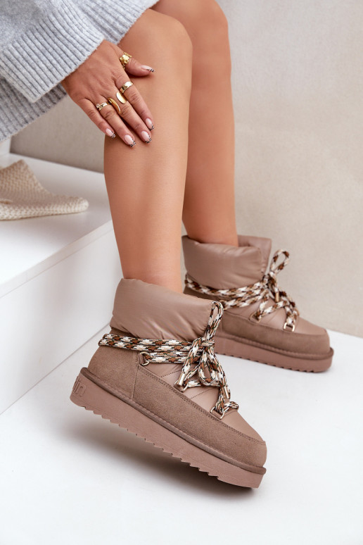 en daim Bottes de neige FémininGrubym Laçagem D.Franklin DFSH375003 couleur argile en daim Bottes de neige FémininGrubym Laçagem D.Franklin DFSH375003 couleur argile