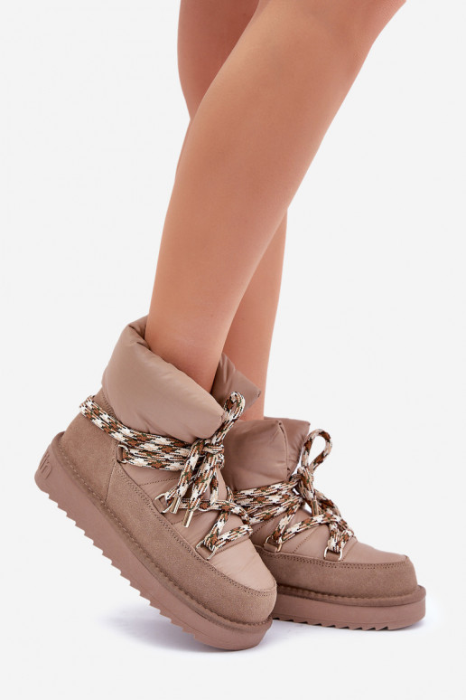 en daim Bottes de neige FémininGrubym Laçagem D.Franklin DFSH375003 couleur argile en daim Bottes de neige FémininGrubym Laçagem D.Franklin DFSH375003 couleur argile