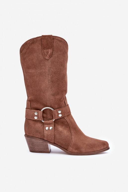 Zazoo 3669 en daim bottes style coÀ-boy Féminin Mi-mollet marron Zazoo 3669 en daim bottes style coÀ-boy Féminin Mi-mollet marron