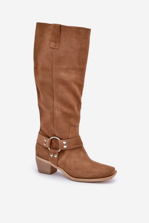en daim bottes Sur un talon bas avec une botte Contre la route Zazoo 3444/O marron en daim bottes Sur un talon bas avec une botte Contre la route Zazoo 3444/O marron