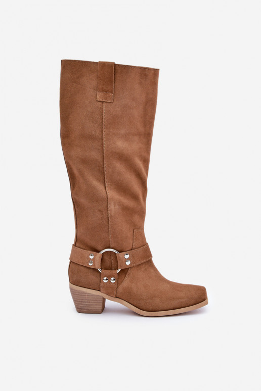 en daim bottes Sur un talon bas avec une botte Contre la route Zazoo 3444/O marron en daim bottes Sur un talon bas avec une botte Contre la route Zazoo 3444/O marron