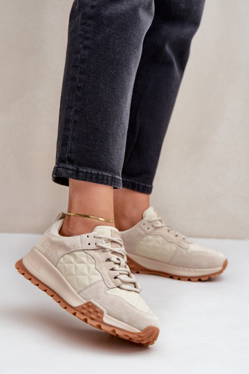 Peau Chaussures modèle baskets Féminin Big Star OO274A315 Hi-Poly System beige 2