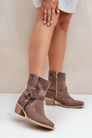 Bottines en daim avec talons Zazoo 3444/2 couleur marron 2