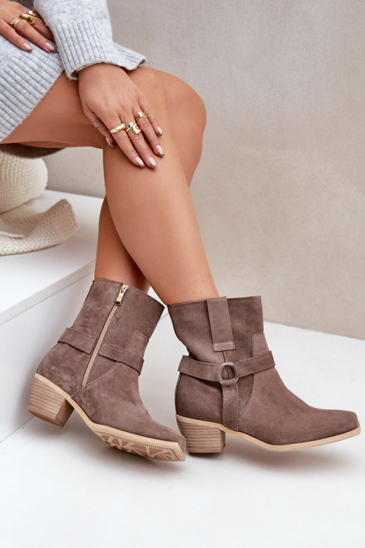 BottesActivéturalnego en daimu avec des talons Zazoo 3444/2 marron BottesActivéturalnego en daimu avec des talons Zazoo 3444/2 marron