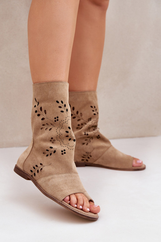 Zazoo 3437 Féminin Sandales en daim avec une botte Au Château beige Zazoo 3437 Féminin Sandales en daim avec une botte Au Château beige