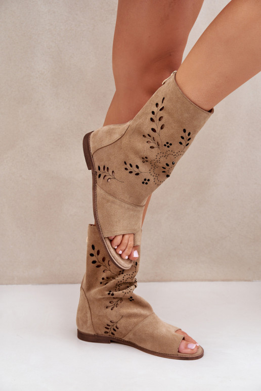 Zazoo 3437 Féminin Sandales en daim avec une botte Au Château beige Zazoo 3437 Féminin Sandales en daim avec une botte Au Château beige