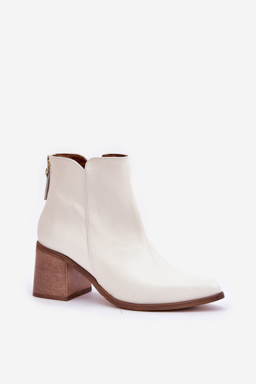 Bottes avec des talons Cuir naturel Zazoo 3673 couleur blanche Bottes avec des talons Cuir naturel Zazoo 3673 couleur blanche