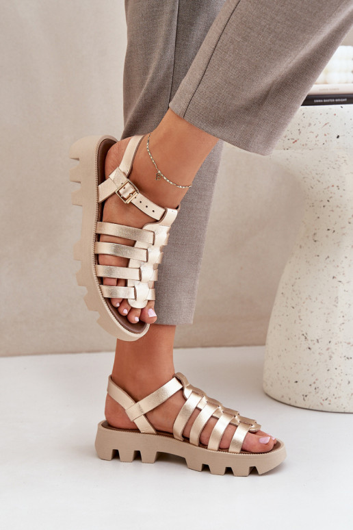 Sandales pour femmes Féminin Zazoo 3695 couleur dorée Sandales pour femmes Féminin Zazoo 3695 couleur dorée