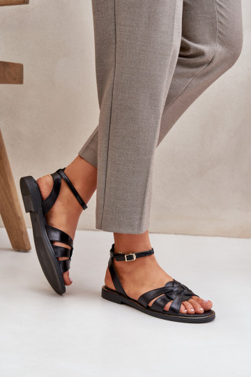Sandales pour femmes Féminin avec des talons larges Zazoo 3688 couleur noire