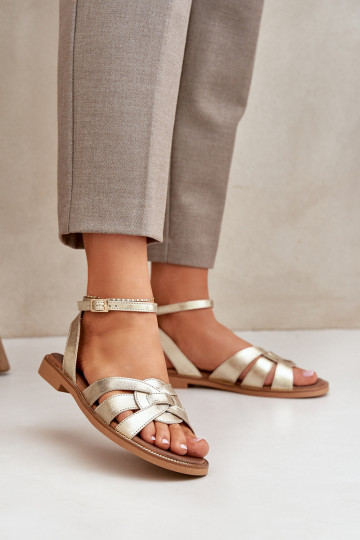 Sandales pour femmes Féminin avec des talons larges Zazoo 3688 couleur dorée 2