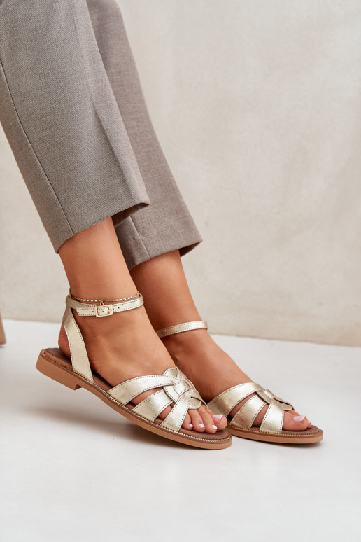 Sandales pour femmes Féminin avec des talons larges Zazoo 3688 couleur dorée Sandales pour femmes Féminin avec des talons larges Zazoo 3688 couleur dorée