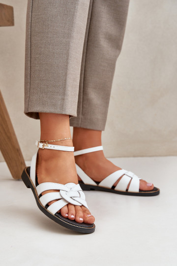 Sandales à talons larges femme Zazoo 3688 couleur blanche 2