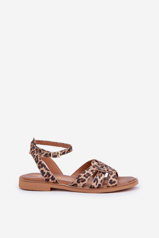 Sandales pour femmes Féminin avec des talons larges avec des motifs en fourrure de léopard Zazoo 3688 marron Sandales pour femmes Féminin avec des talons larges avec des motifs en fourrure de léopard Zazoo 3688 marron